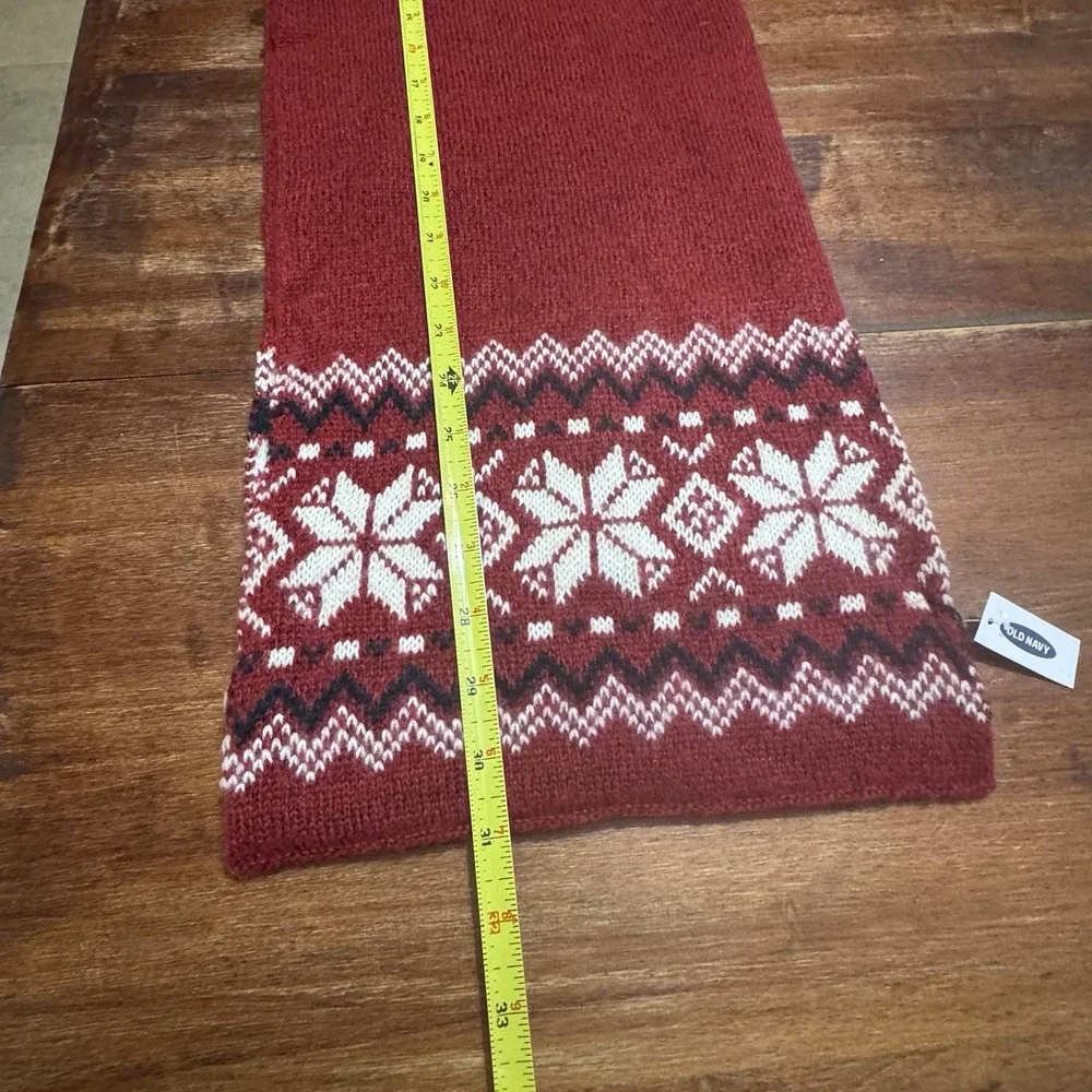 Old Navy Fair Isle Scarf Red/White/ Black  62